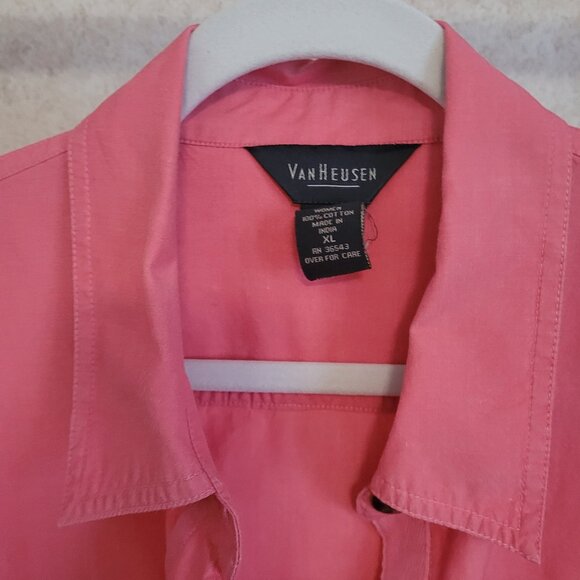 Pink Womens Button Shirt Van Heusen Size XL - Picture 6 of 15